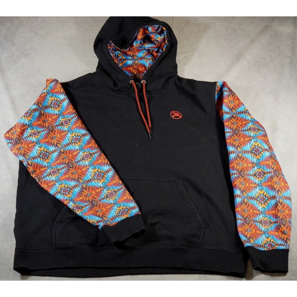 Hooey‎ Roughy Pullover Hoodie Men's XXL Drawstring Aztec Cowboy